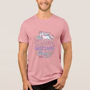 Einhorn-Mixtape-Magie-Anbetungswürdiger Aufkleber Tri-Blend Shirt
