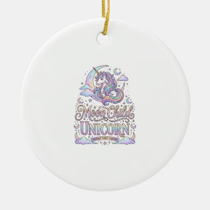 Einhorn Mond Kind Einhorn Original Zazzle Design_ Keramik Ornament
