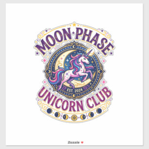Einhorn-Mondphase-Einhorn-Club-Werbe-Shirt G Aufkleber