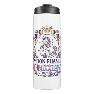 Einhorn Mondphasen Einhorn Weißer Hintergrund Shir Thermosbecher