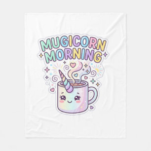 Einhorn Mugicorn Morgen Grafikdesign Zazzle Des Fleecedecke