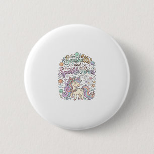 Einhorn-Muscheln und Glanzhörner Premium-Vektor Button