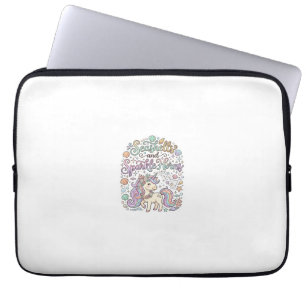 Einhorn-Muscheln und Glanzhörner Premium-Vektor Laptopschutzhülle