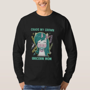 Einhorn-Mutter-Chaos Meine Krone Zwinkerndes Kinde T-Shirt