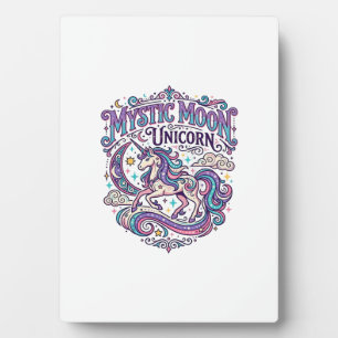 Einhorn Mystisch Mond Einhorn Farbige Fotoplatte