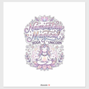 Einhorn Namastay Magisches Liebenswertes Typografi Aufkleber