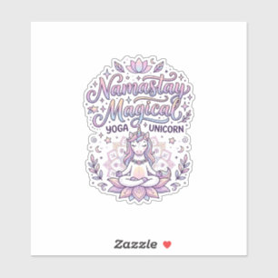 Einhorn Namastay Magisches Liebenswertes Typografi Aufkleber