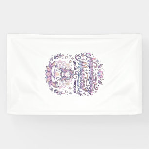 Einhorn Namastay Magisches Liebenswertes Typografi Banner
