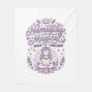 Einhorn Namastay Magisches Liebenswertes Typografi Fleecedecke