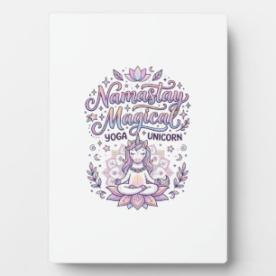 Einhorn Namastay Magisches Liebenswertes Typografi Fotoplatte