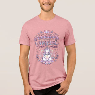 Einhorn Namastay Magisches Liebenswertes Typografi Tri-Blend Shirt
