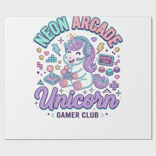 Einhorn Neon Arcade Einhorn Retro-Stil Produkt Gr Geschenkpapier