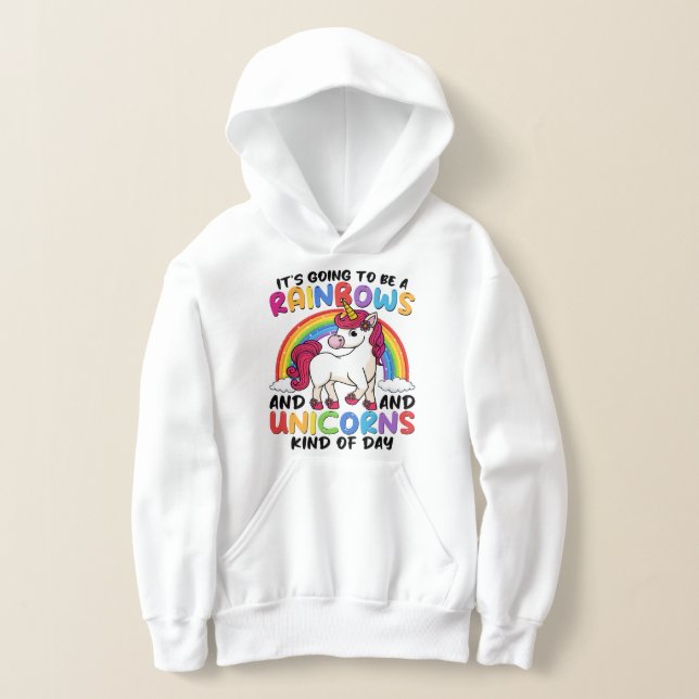 Einhorn Niedliche Whimsical Funny Rainbows und Ein Hoodie (Ablage )