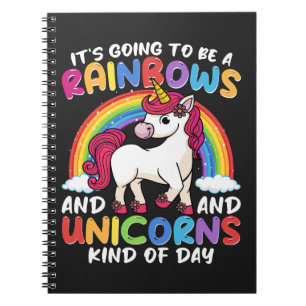 Einhorn Niedliche Whimsical Funny Rainbows und Ein Notizblock