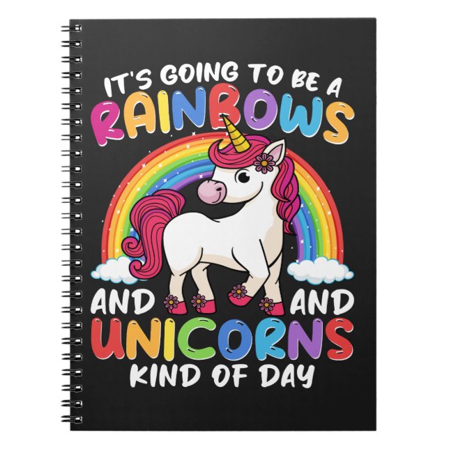 Einhorn Niedliche Whimsical Funny Rainbows und Ein Notizblock (Vorderseite)