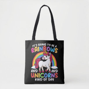 Einhorn Niedliche Whimsical Funny Rainbows und Ein Tasche