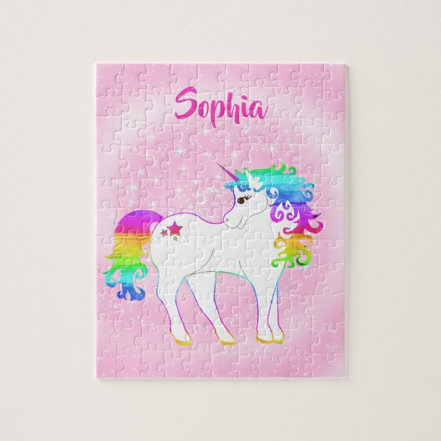 Einhorn Niedliche Whimsical Pink Stars (Vertikal)