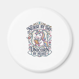 Einhorn-Nurse bei Tag Einhorn von Herzen Weißer Hi Magnet