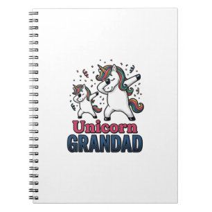 Einhorn-Opa Vintage-Stickerei-Shirt-Design_1 Notizblock