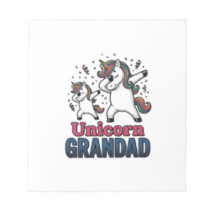Einhorn-Opa Vintage-Stickerei-Shirt-Design_1 Notizblock