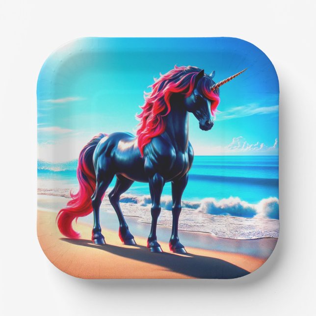 Einhorn Pappteller (Vorderseite)