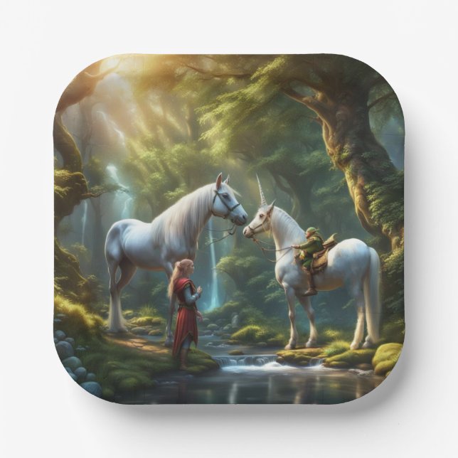 Einhorn Pappteller (Vorderseite)