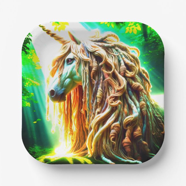 Einhorn Pappteller (Vorderseite)
