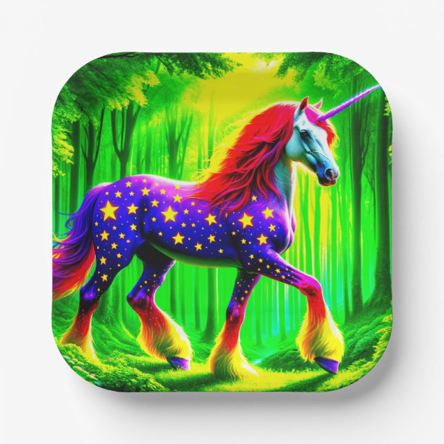 Einhorn Pappteller (Vorderseite)