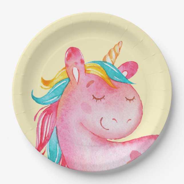 Einhorn Pappteller (Vorderseite)