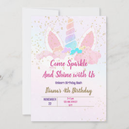 Einhorn-Party Einladung