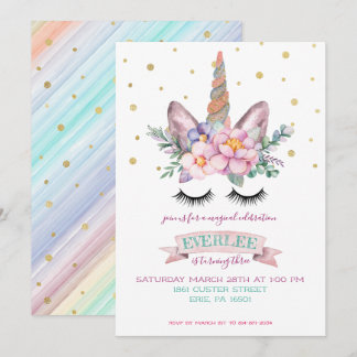 Einhorn-Party Einladung | Unicorn Cake