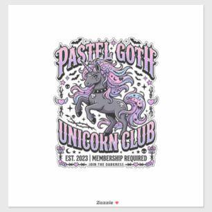 Einhorn Pastell Goth Einhorn Club Werbeaufkleber Aufkleber