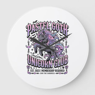Einhorn Pastell Goth Einhorn Club Werbeaufkleber Große Wanduhr