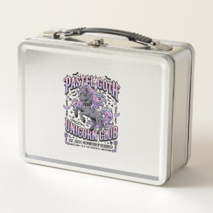 Einhorn Pastell Goth Einhorn Club Werbeaufkleber Metall Brotdose