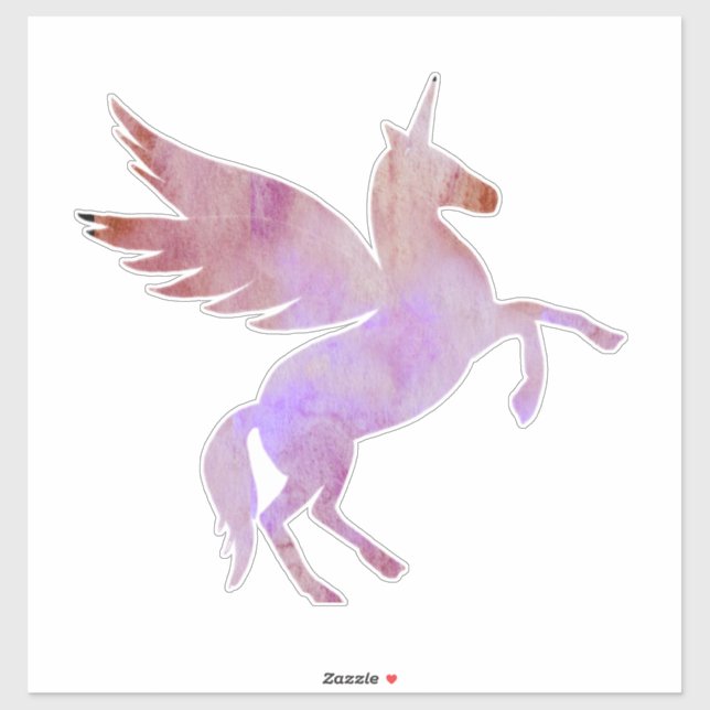 Einhorn, Pegasus, farbenfrohe Fantasy-Pferdeaufkle Aufkleber (Blatt)