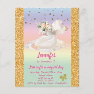 Einhorn Pegasus Regenbogen Budget Pastell Kinder