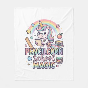 Einhorn Pencilcorn Schule Magie Liebenswerter Aufk Fleecedecke