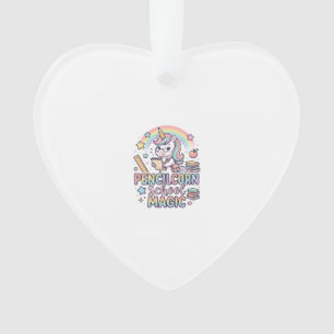 Einhorn Pencilcorn Schule Magie Liebenswerter Aufk Ornament