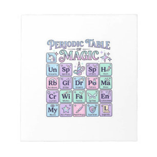 Einhorn Periodensystem der Magie Grafikdesign Mer Notizblock