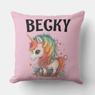 EINHORN PERSONALISIERT HINZUFÜGEN NAME MÄDCHEN KISSEN