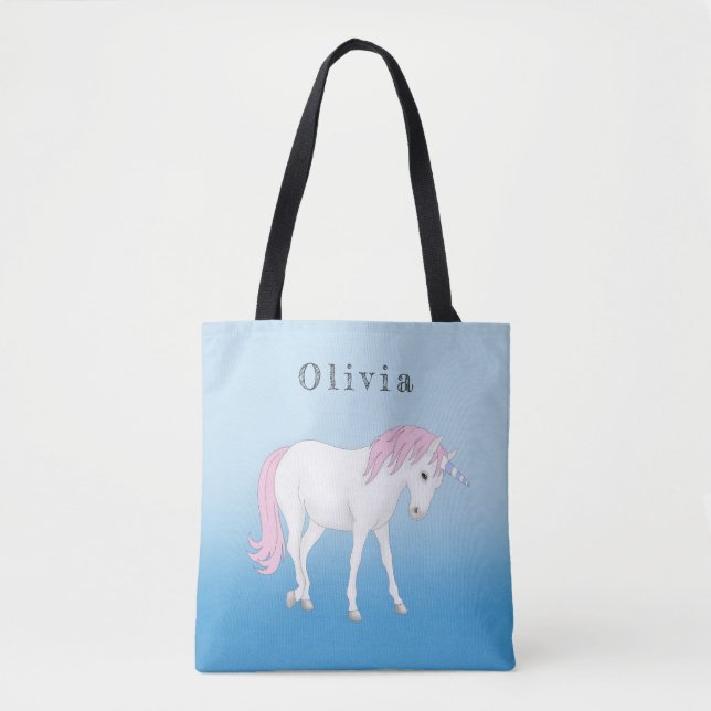 Einhorn Personalisiert Tote Bag Tasche (Vorderseite)