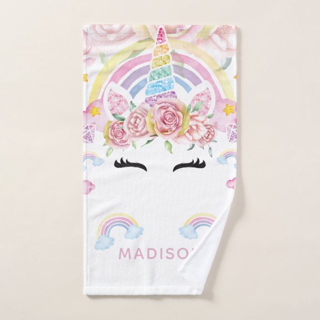 Einhorn Personalisierter Glitzer Handtuch (Handtuch)