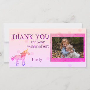 Einhorn Personalisiertes Dankeschön Foto Dankeskarte