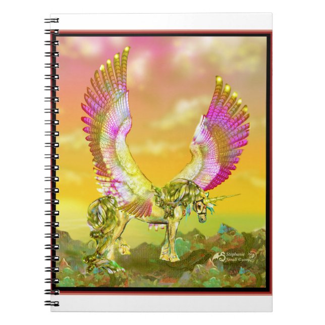Einhorn Pferdeponie Pferdepegasus lila Flügel Notizblock (Vorderseite)