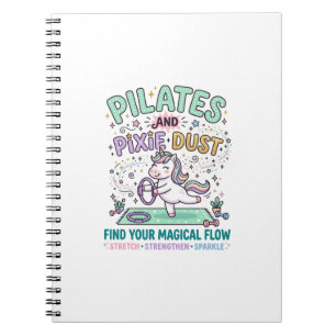 Einhorn Pilates und Feenstaub Fett Schrift T-Shirt Notizblock