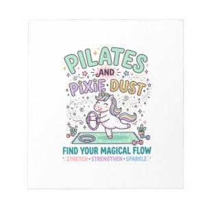 Einhorn Pilates und Feenstaub Fett Schrift T-Shirt Notizblock