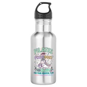 Einhorn Pilates und Feenstaub Fettgedruckte Typogr Edelstahlflasche