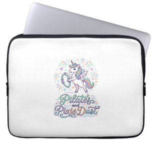 Einhorn Pilates und Feenstaub Weißer Hintergrund V Laptopschutzhülle