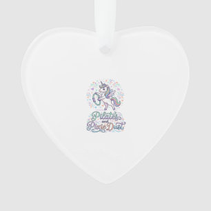 Einhorn Pilates und Feenstaub Weißer Hintergrund V Ornament