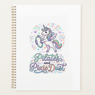 Einhorn Pilates und Feenstaub Weißer Hintergrund V Planer